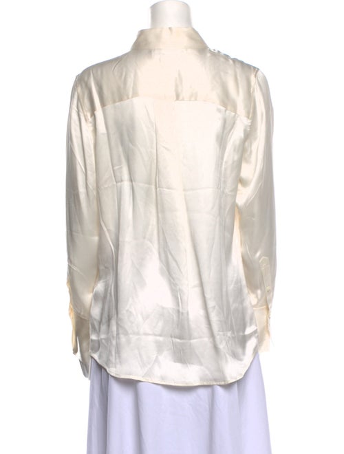 FRAME Silk Long Sleeve Button-Up Top