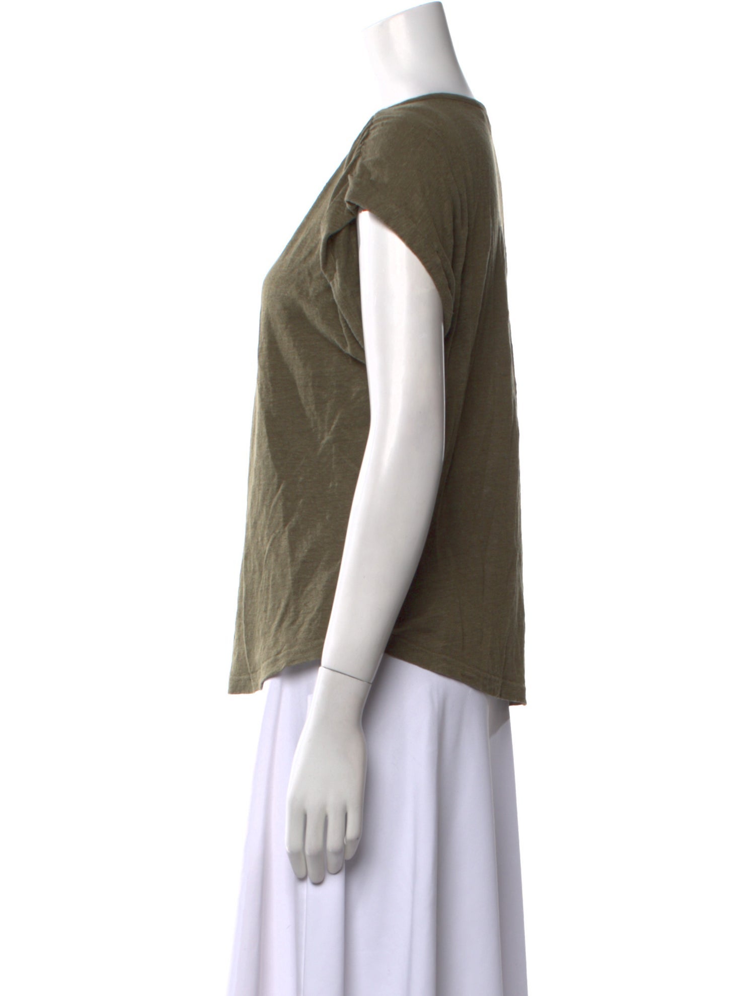 FRAME Linen Scoop Neck T-Shirt