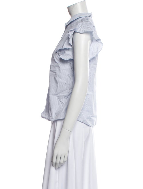 FRAME Striped Short Sleeve Button-Up Top