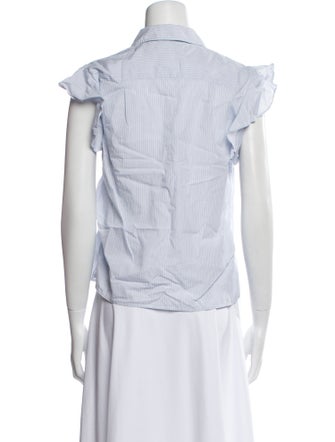 FRAME Striped Short Sleeve Button-Up Top