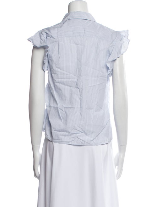 FRAME Striped Short Sleeve Button-Up Top