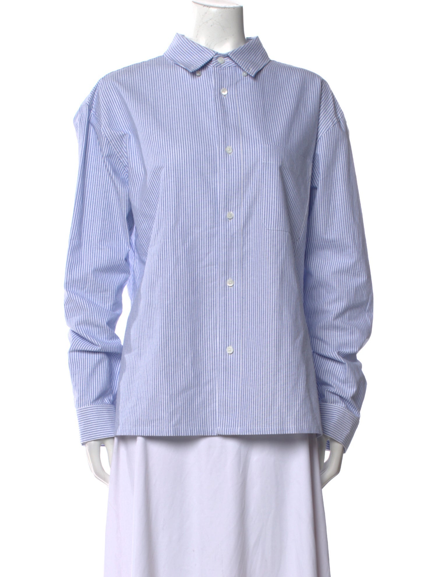 FRAME Striped Long Sleeve Button-Up Top