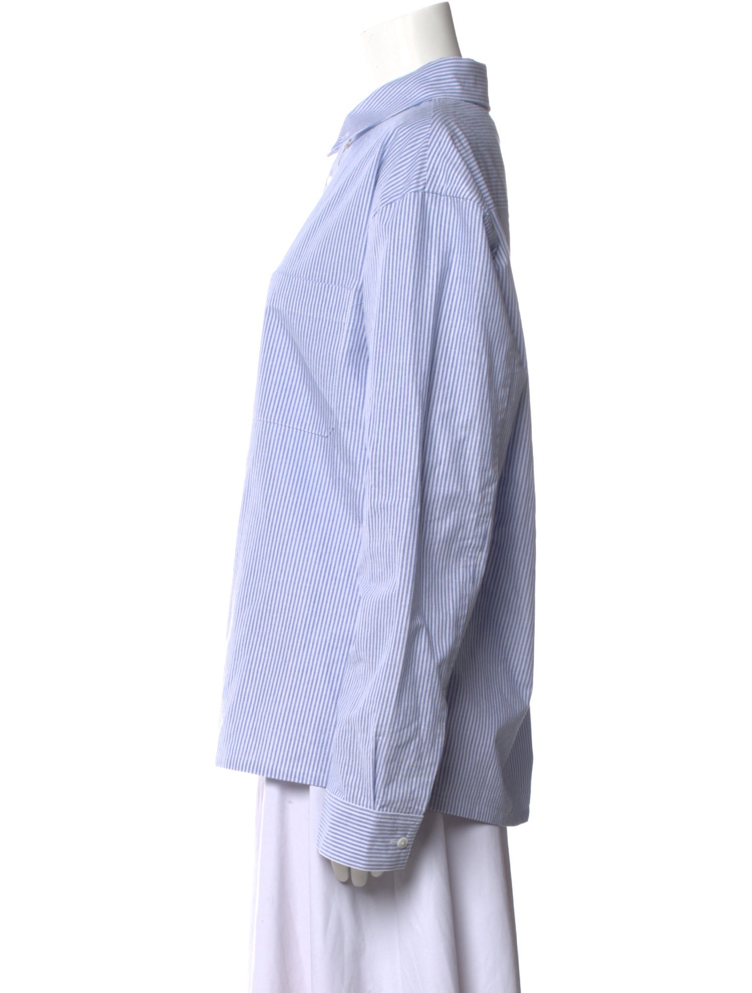 FRAME Striped Long Sleeve Button-Up Top