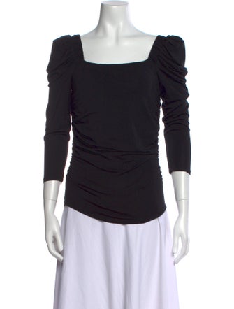 FRAME Square Neckline Three-Quarter Sleeve Top