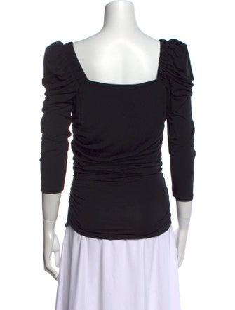 FRAME Square Neckline Three-Quarter Sleeve Top