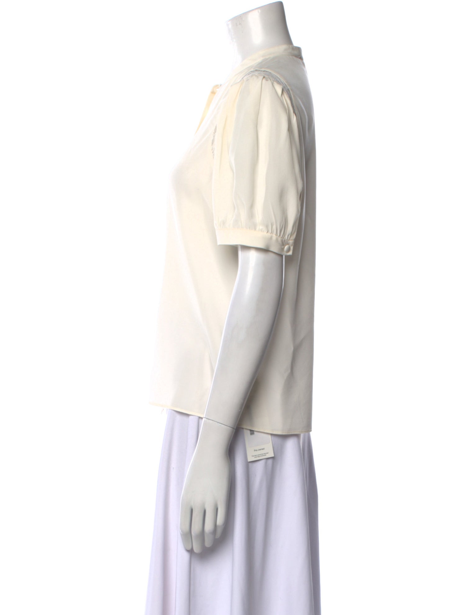 FRAME Silk Crew Neck Button-Up Top