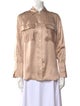FRAME Silk Long Sleeve Button-Up Top
