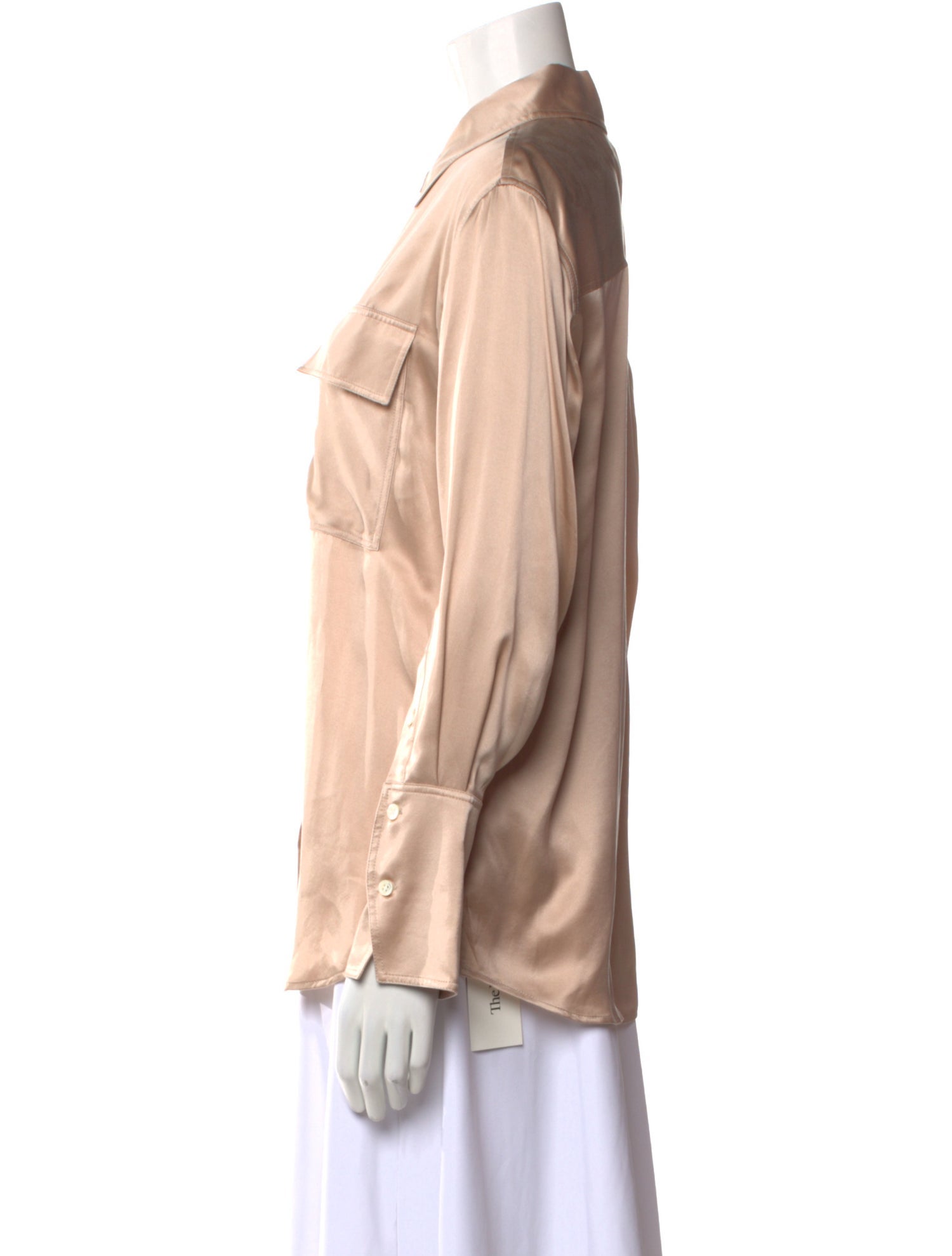 FRAME Silk Long Sleeve Button-Up Top