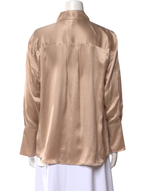 FRAME Silk Long Sleeve Button-Up Top