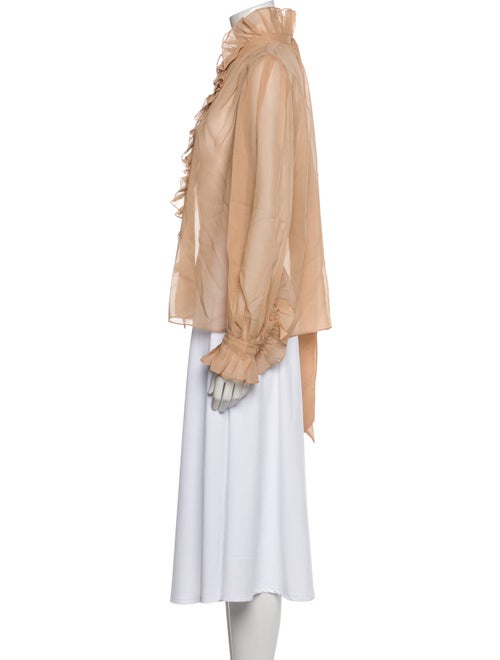 FRAME Silk Mock Neck Blouse