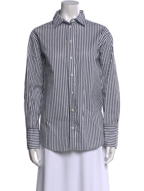 FRAME Striped Long Sleeve Button-Up Top