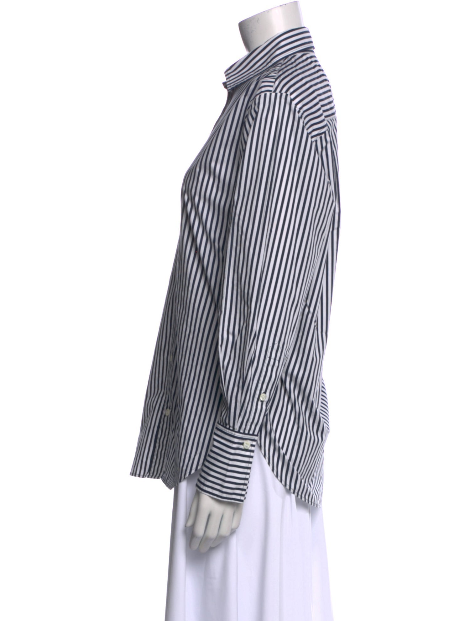 FRAME Striped Long Sleeve Button-Up Top