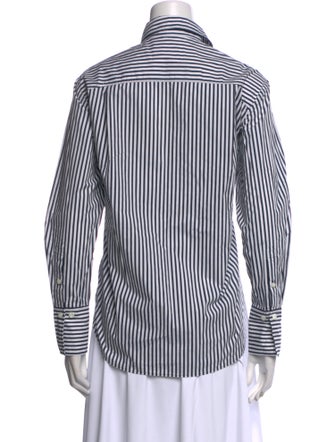 FRAME Striped Long Sleeve Button-Up Top