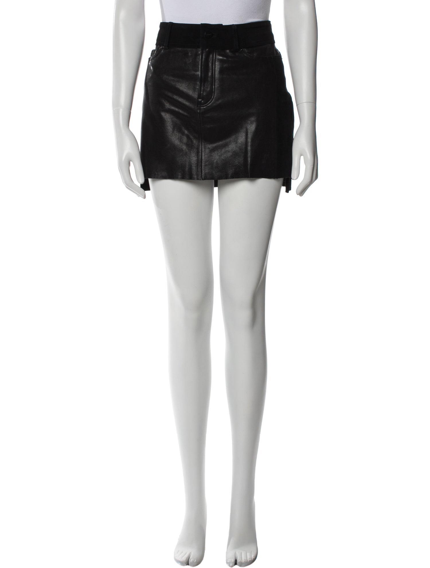 FRAME Lamb Leather Mini Skirt