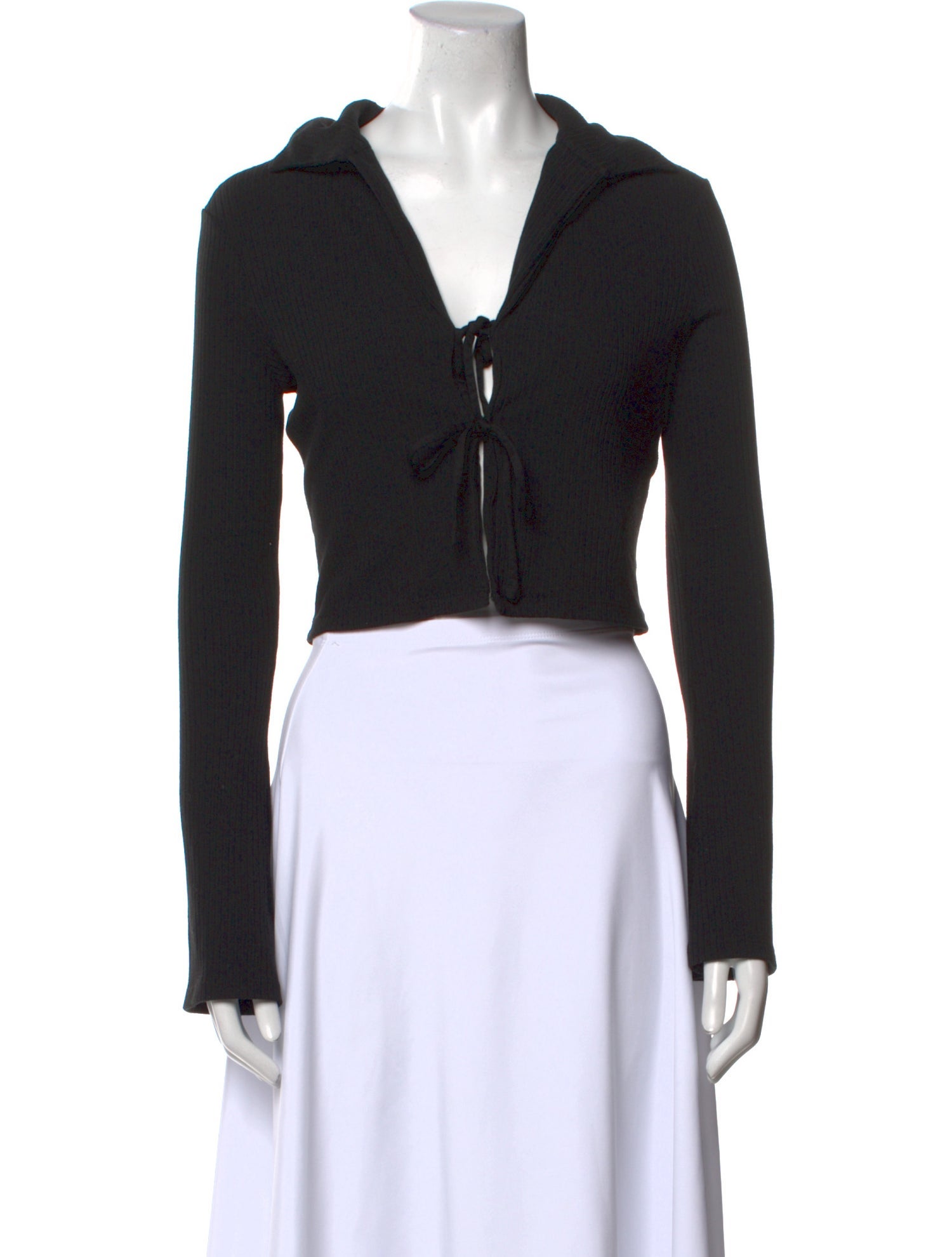 FRAME V-Neck Long Sleeve Crop Top