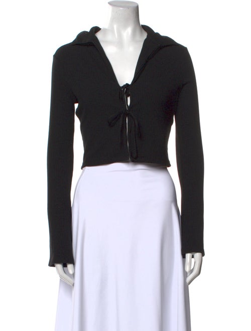 FRAME V-Neck Long Sleeve Crop Top