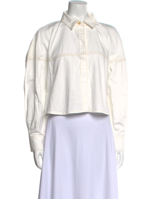 FRAME Long Sleeve Crop Top