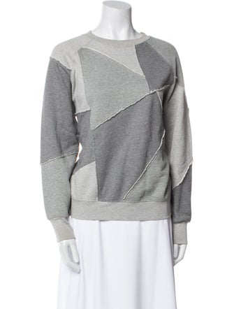 FRAME Colorblock Pattern Bateau Neckline Sweatshirt