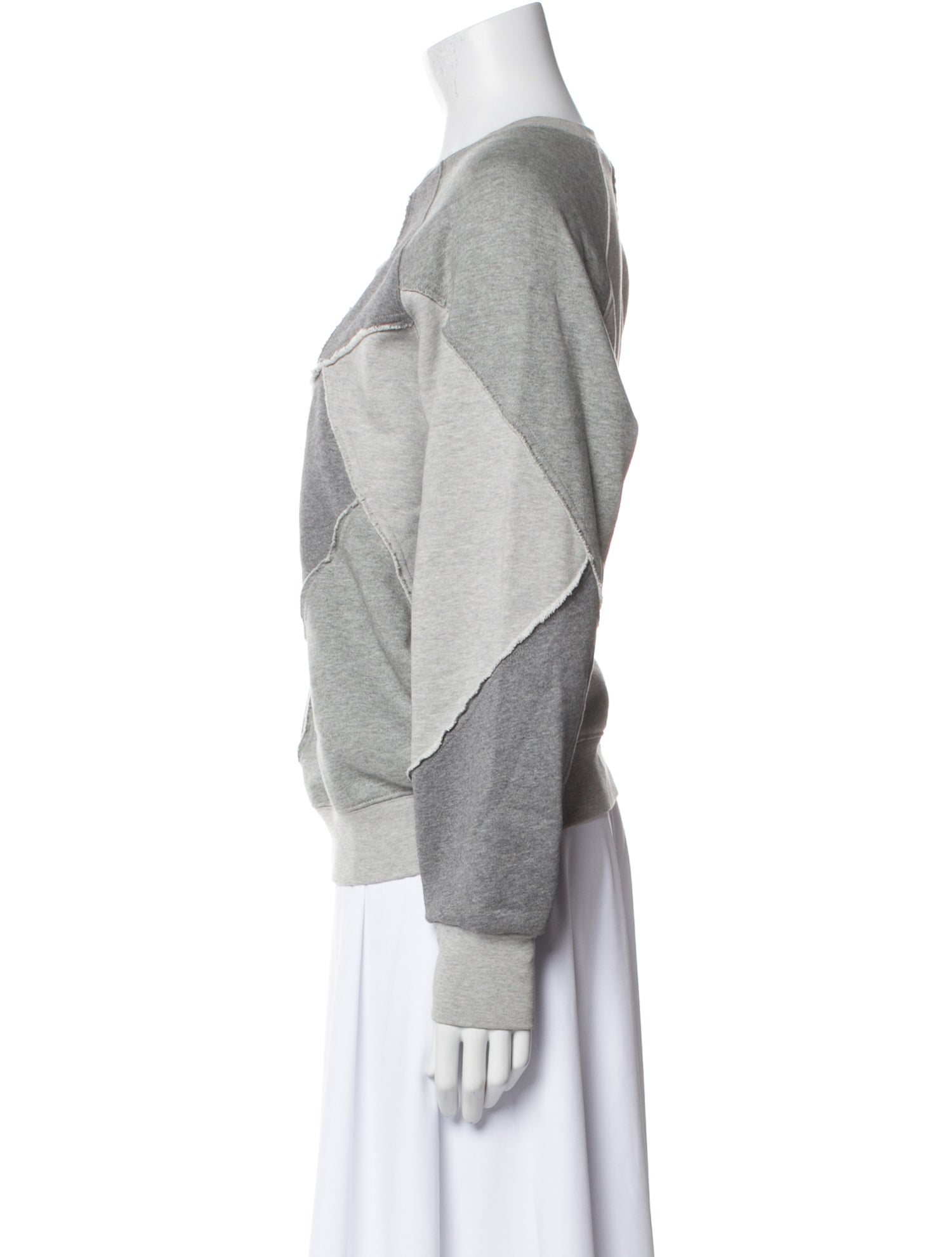 FRAME Colorblock Pattern Bateau Neckline Sweatshirt