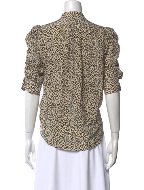 FRAME Silk Printed Button-Up Top