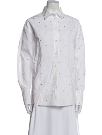 FRAME Printed Long Sleeve Button-Up Top