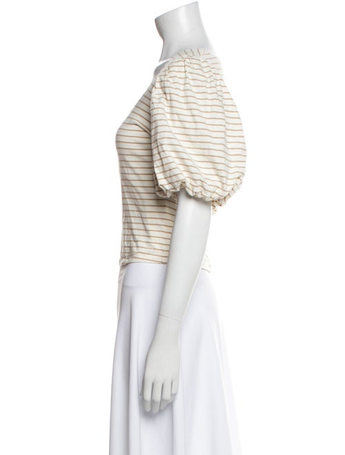 FRAME Striped Square Neckline Crop Top