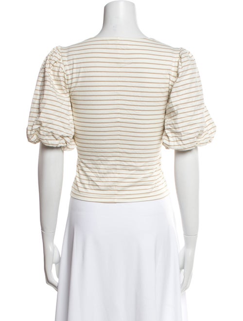 FRAME Striped Square Neckline Crop Top