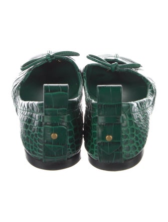 FRAME Embossed Leather Striped Ballet Flats