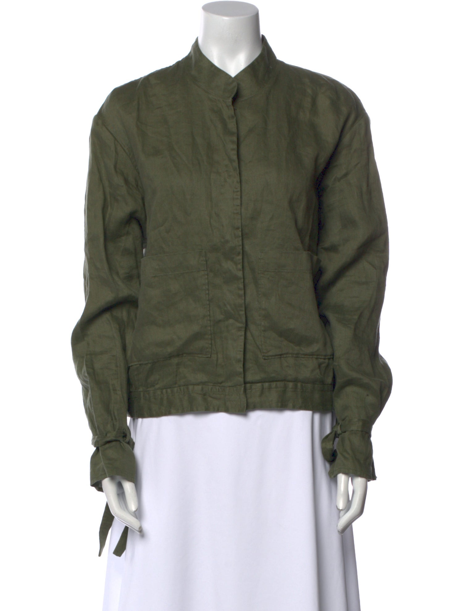 FRAME Linen Mock Neck Sweatshirt