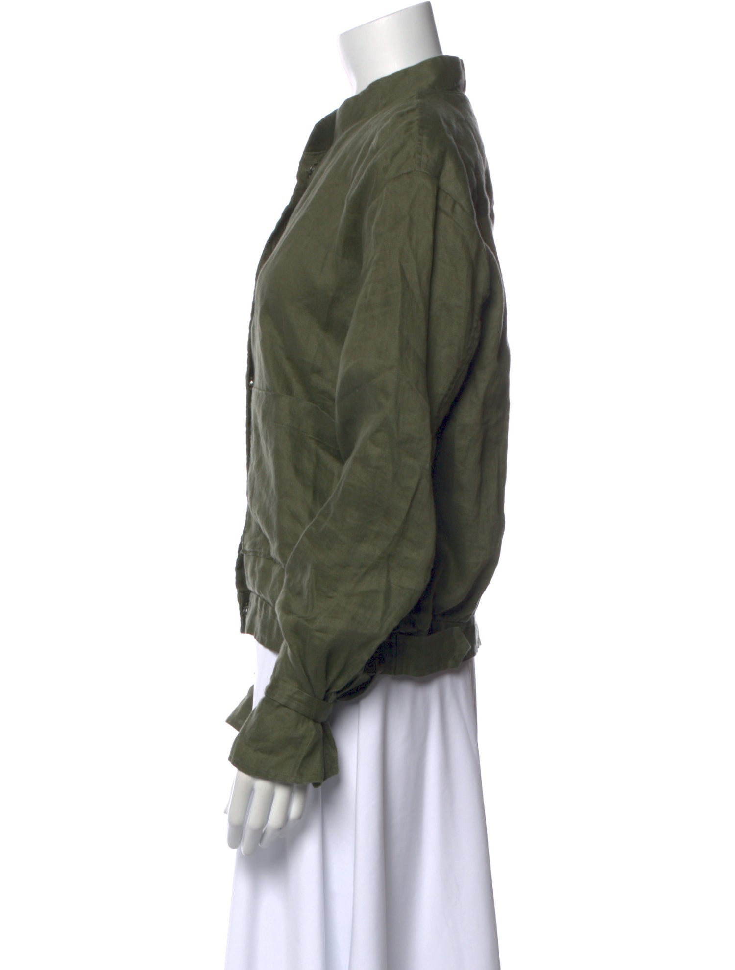 FRAME Linen Mock Neck Sweatshirt