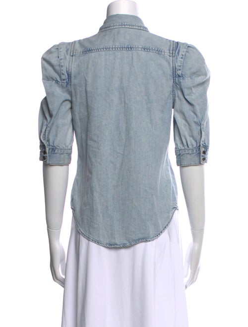 FRAME Three-Quarter Sleeve Button-Up Top