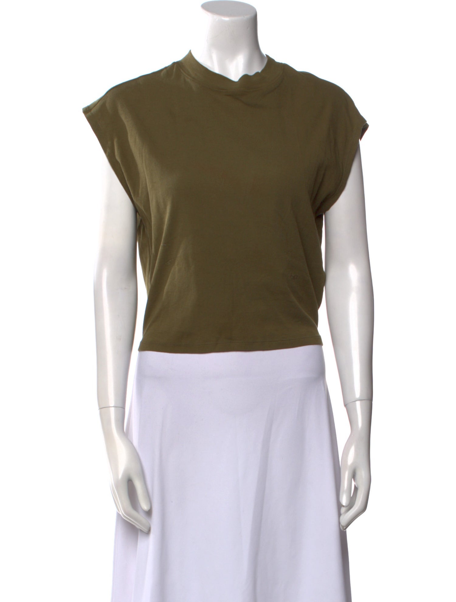 FRAME Crew Neck Short Sleeve Crop Top