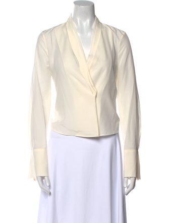 FRAME Silk V-Neck Blouse