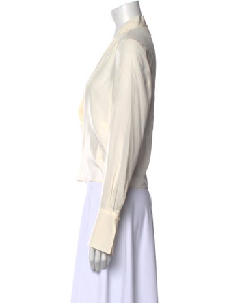 FRAME Silk V-Neck Blouse