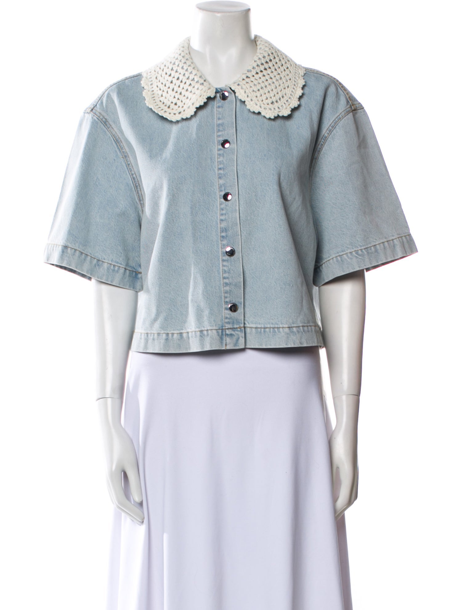 FRAME Short Sleeve Crop Top