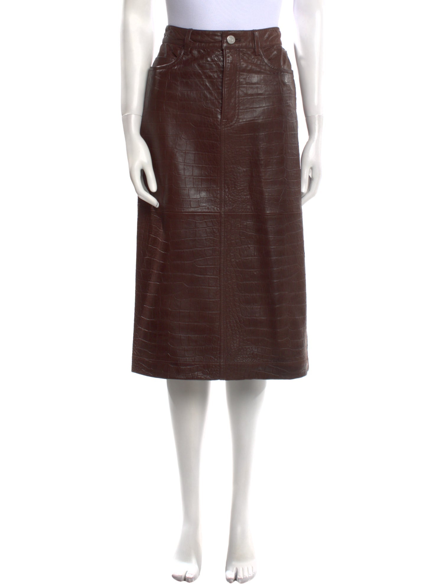 FRAME Lamb Leather Knee-Length Skirt