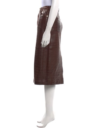 FRAME Lamb Leather Knee-Length Skirt