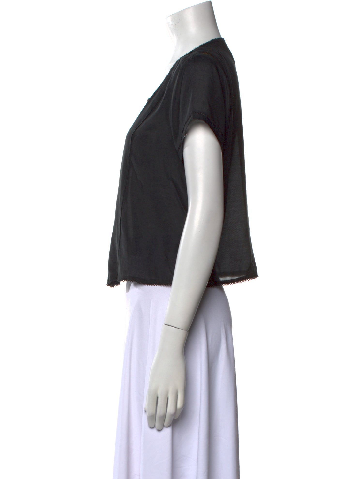 FRAME Scoop Neck Short Sleeve Crop Top