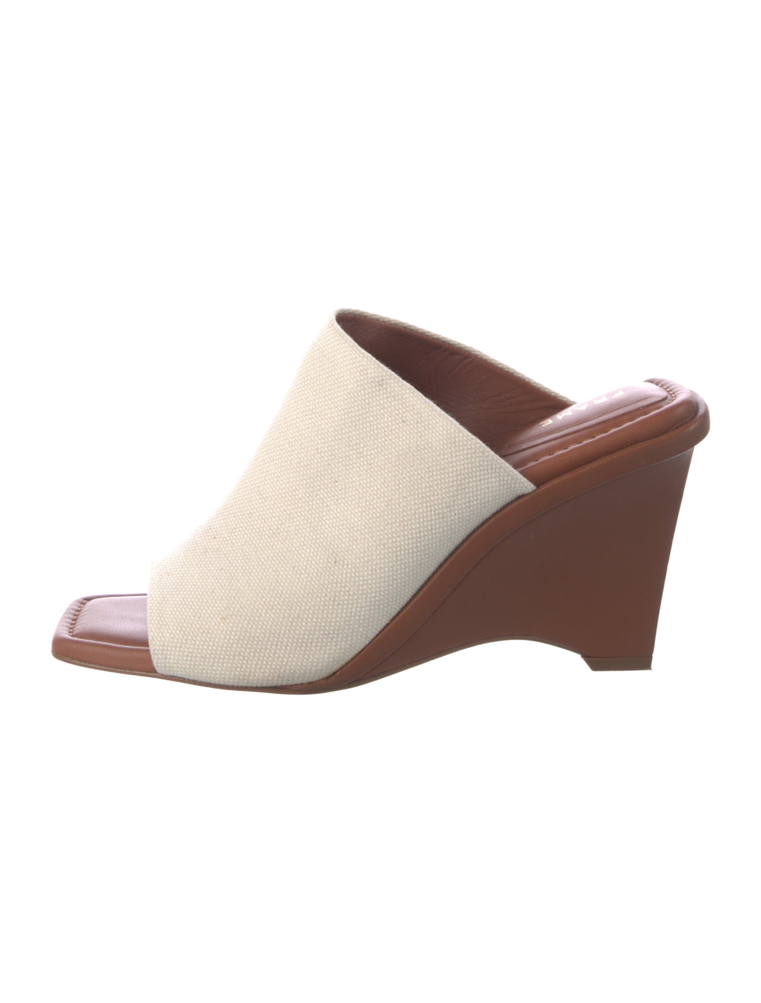 FRAME Canvas Leather Trim Embellishment Slides