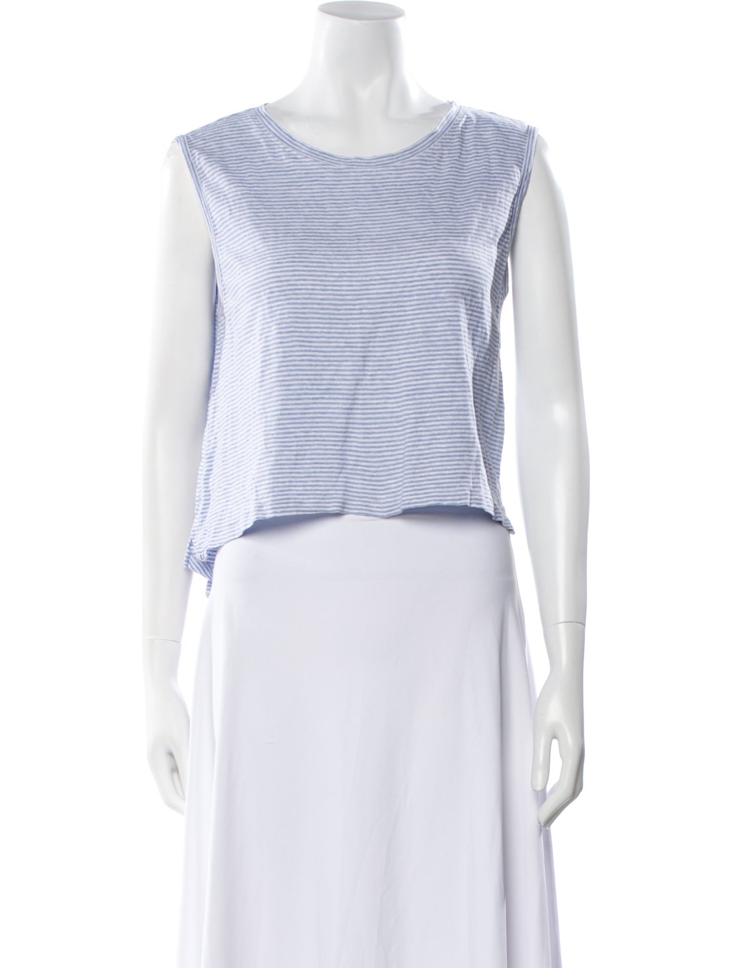 FRAME Linen Striped Crop Top