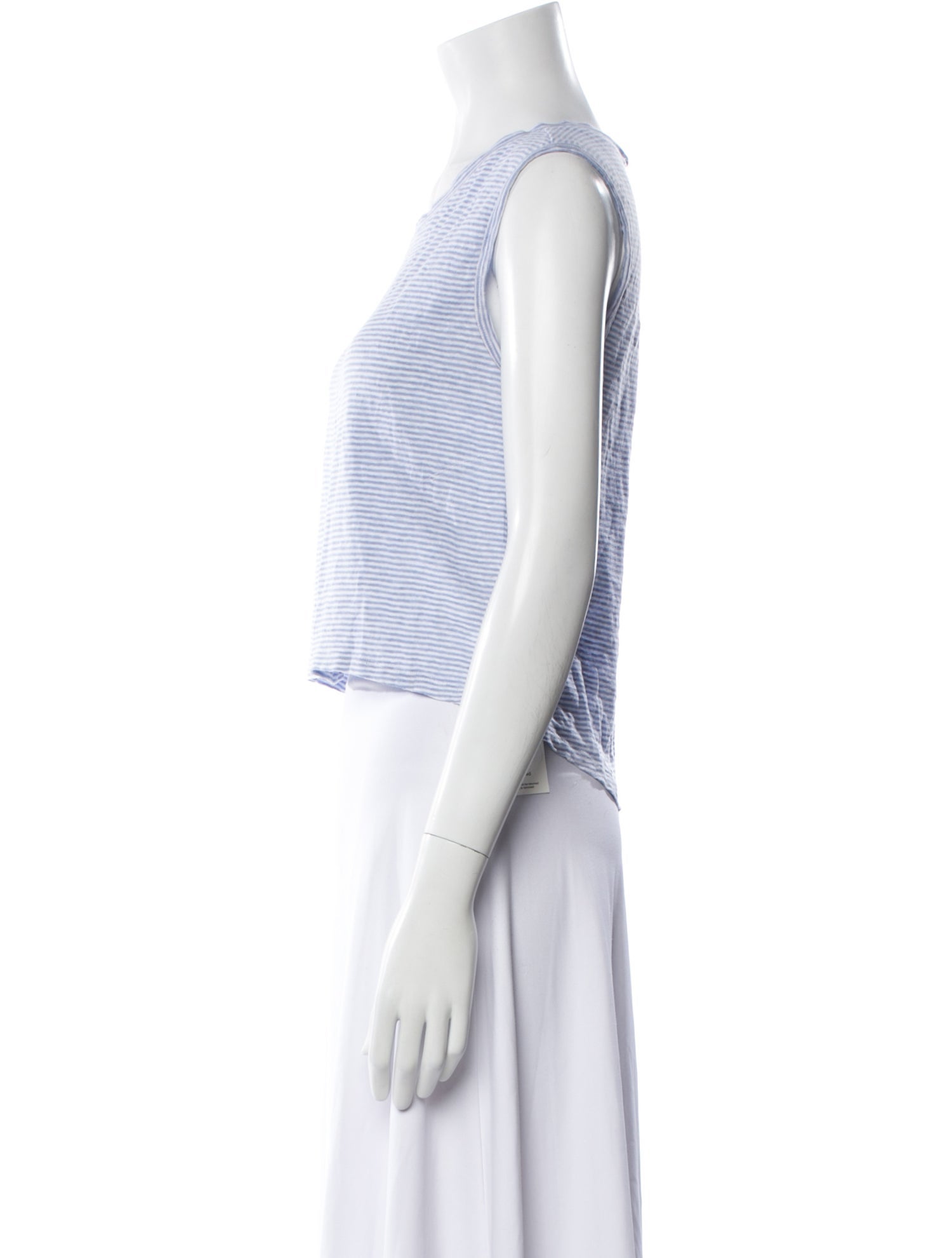 FRAME Linen Striped Crop Top