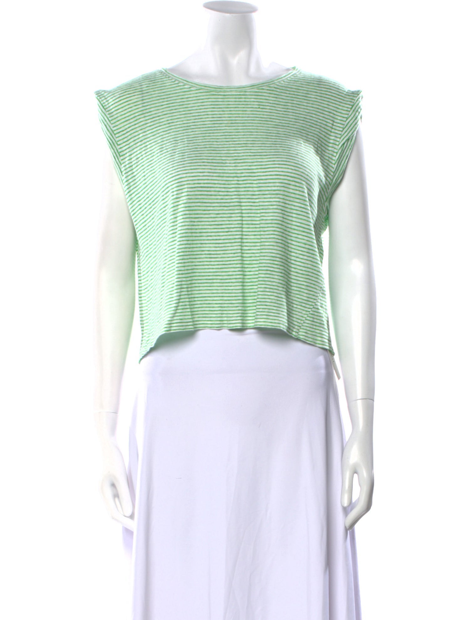 FRAME Linen Striped Crop Top