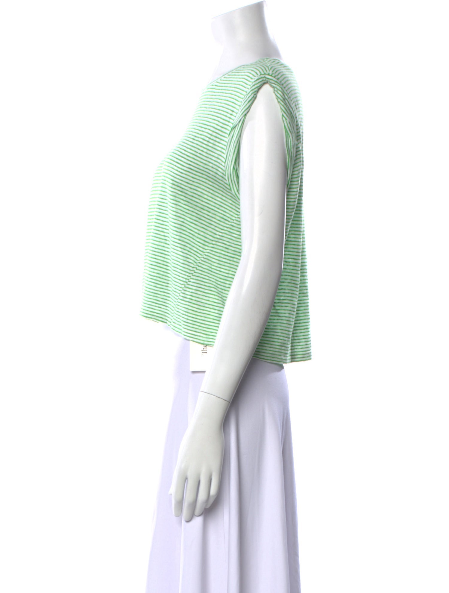 FRAME Linen Striped Crop Top