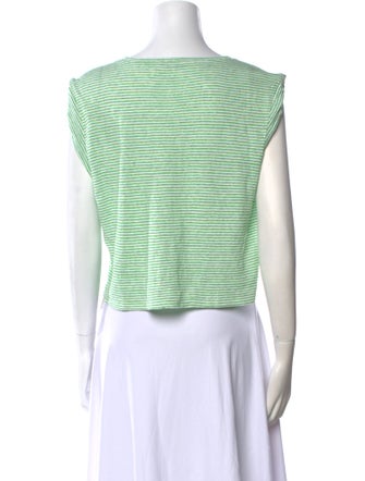 FRAME Linen Striped Crop Top