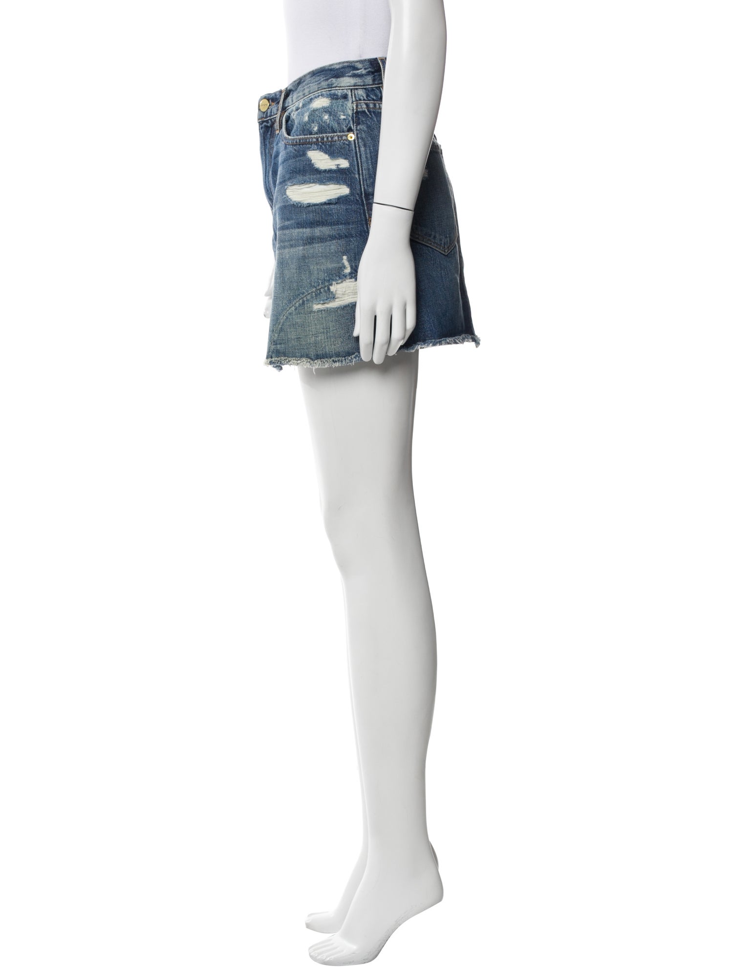 FRAME Distressed Accents Mini Skirt