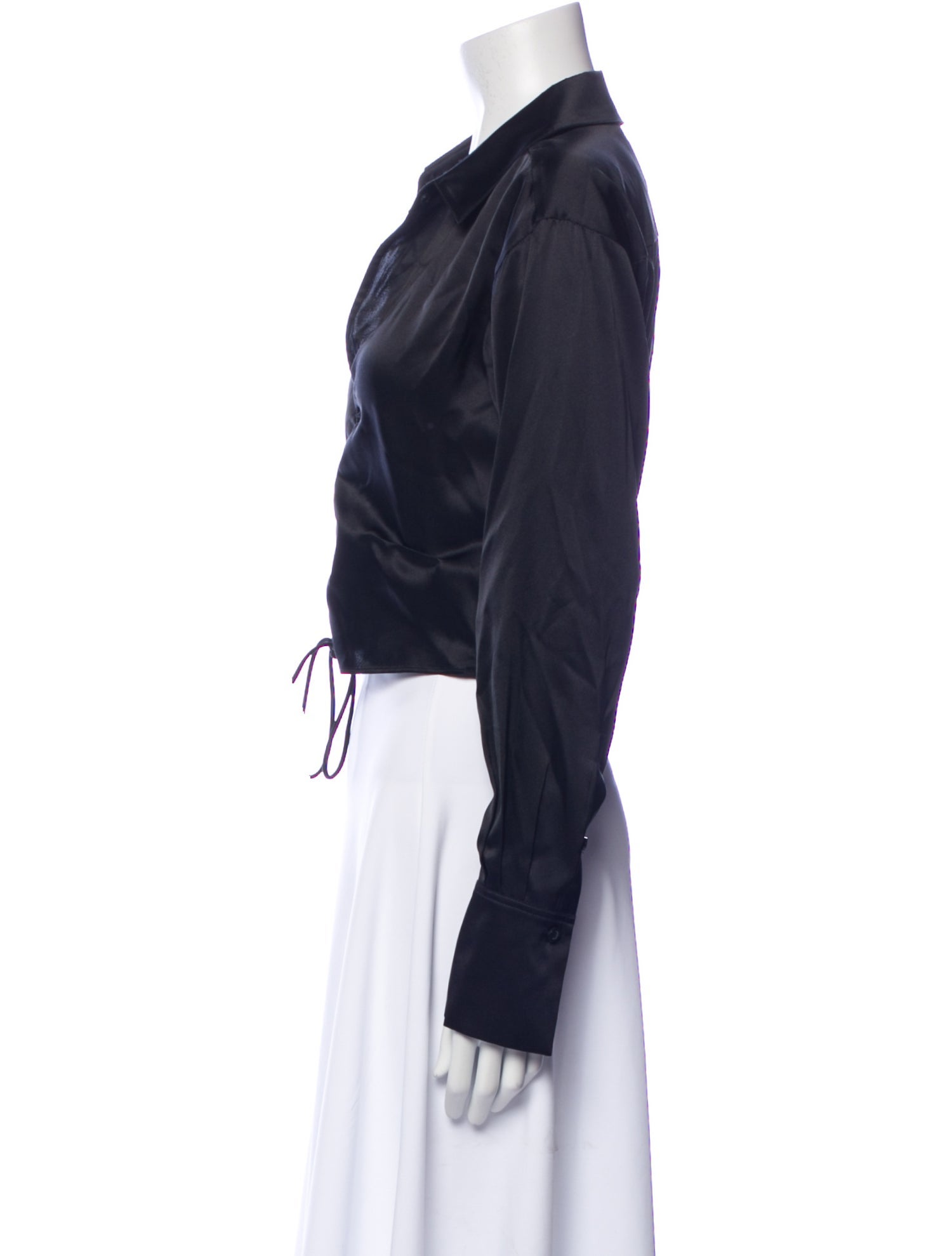 FRAME Silk V-Neck Crop Top