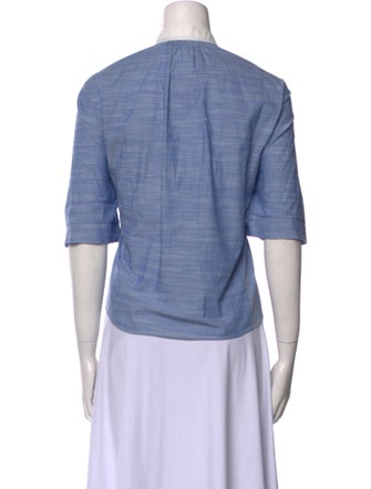 FRAME Three-Quarter Sleeve Button-Up Top