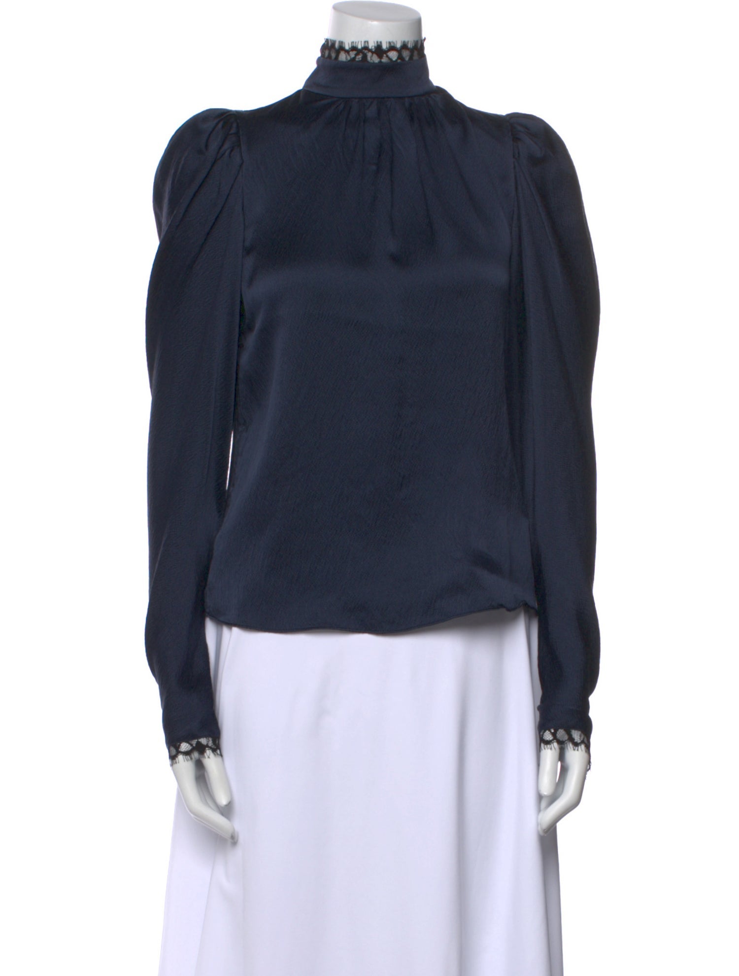 FRAME Silk Mock Neck Blouse