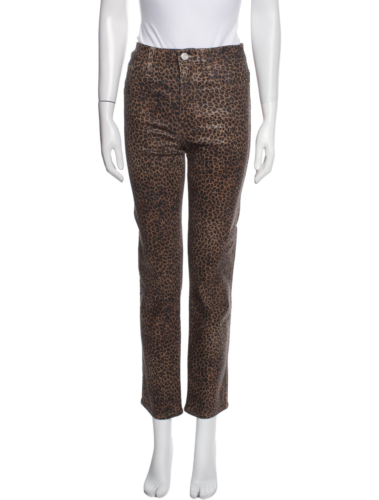 FRAME Animal Print Straight Leg Pants