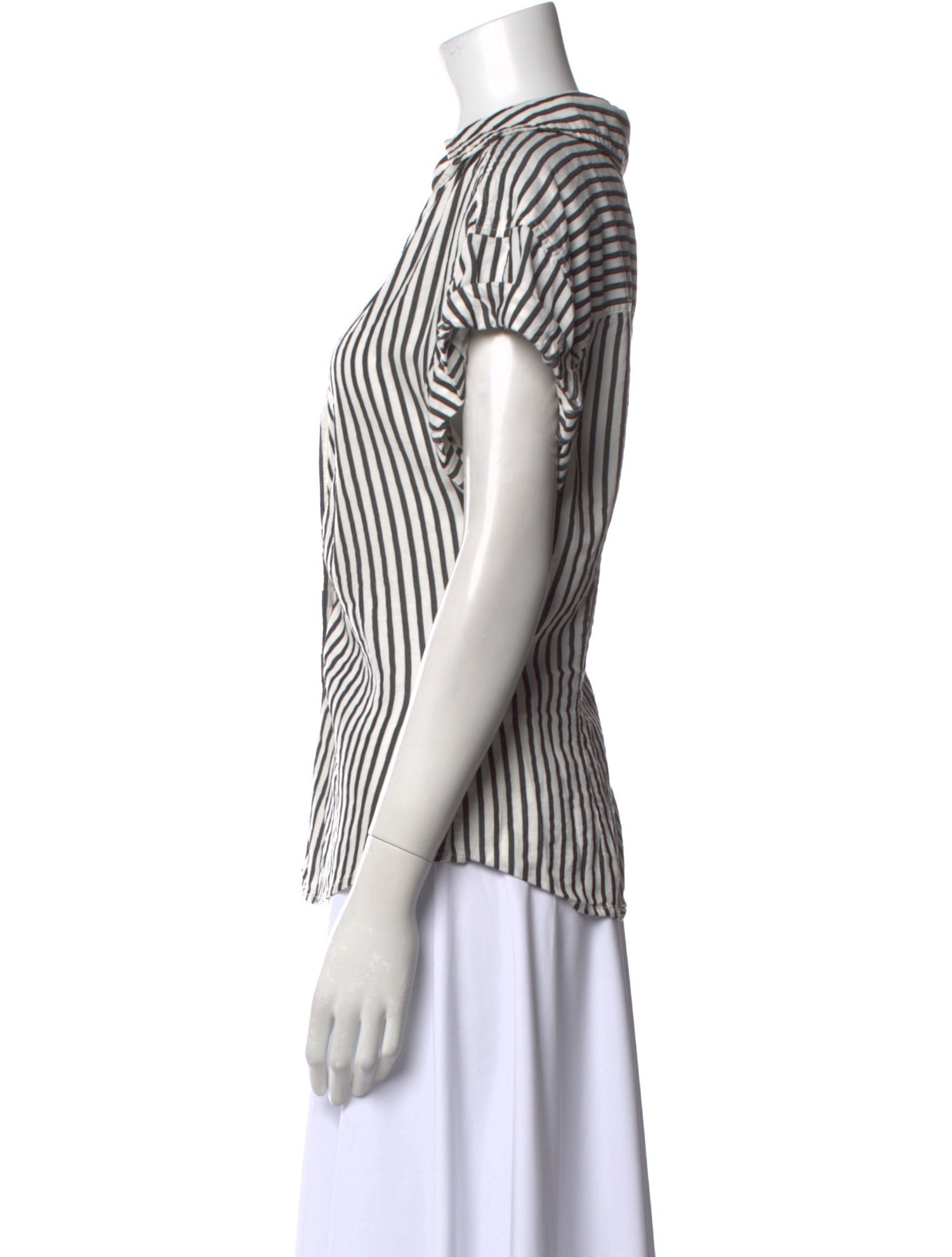 FRAME Striped V-Neck Blouse